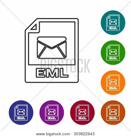 Grey Eml File Document Icon. Download Eml Button Line Icon Isolated On White Background. Eml File Sy