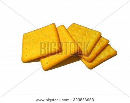 Tasty Salty Biscuits On A White Background
