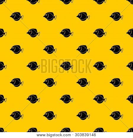 Tang Fish, Zebrasoma Flavescens Pattern Seamless Vector Repeat Geometric Yellow For Any Design