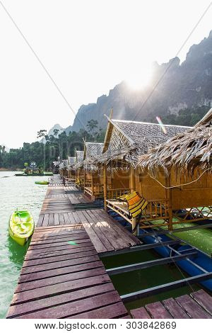 Blue Lake In Chiewlarn Surat Thani Thailand. Beautiful Of Nature And Calm
