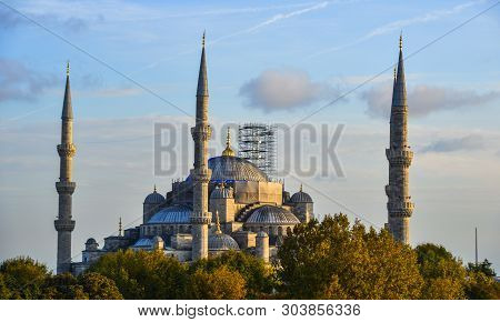 Famous Blue Mosque In Istanbul, Turkey