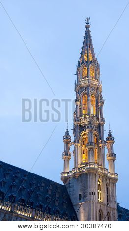 Tower of the Town Hall of Grand Place, Brussels