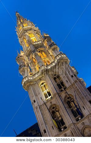 Tower of the Town Hall of Grand Place, Brussels