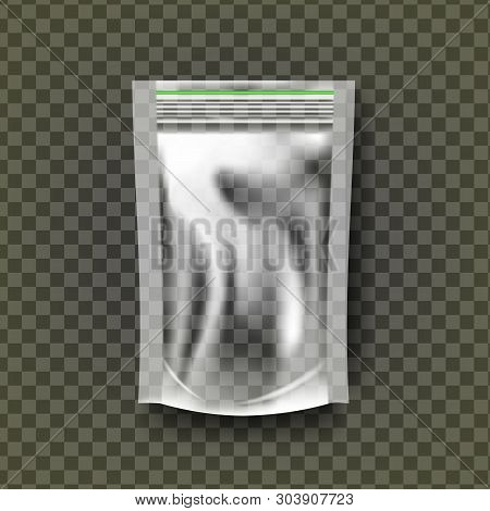 Plastic Zipper . Zip Wrap. Empty Product Polyethylene Mock Up Template. Nylon Doy Pack Branding Pack