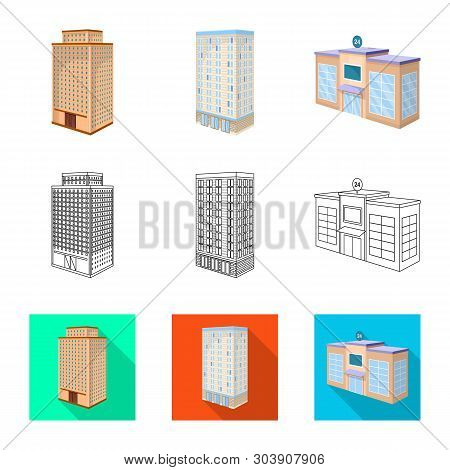 Vector Illustration Of Construction And Building Logo. Set Of Construction And Estate Vector Icon Fo