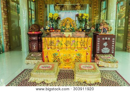 George Town Penang Malaysia. March 2019. The Shrine At Hean Boo Thean Temple By The River In George 