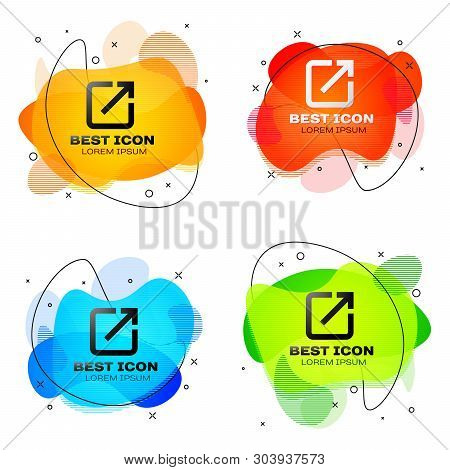 Black Open In New Window Icon Isolated On White Background. Open Another Tab Button Sign. Browser Fr