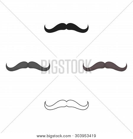 Man S Mustache Icon In Cartoon, Black Style Isolated On White Background. Beard Symbol Stock Vector 