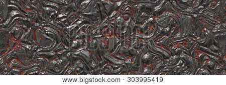 3D Rendering- Copper Metal Destroyed. Background Bronze
