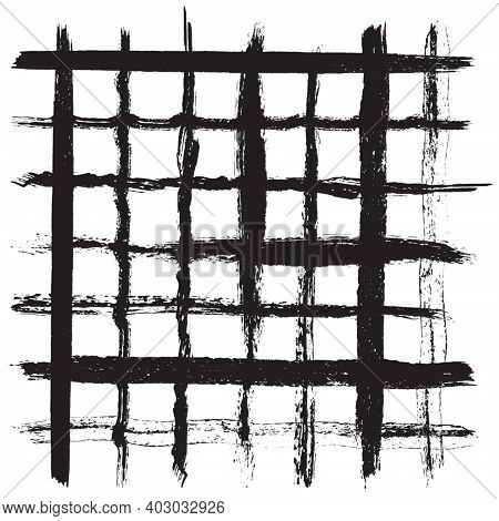 Set Of Grunge Stroke Brushes. Distress Line Design Elements Collection. Dirty Artistic Template. Eps
