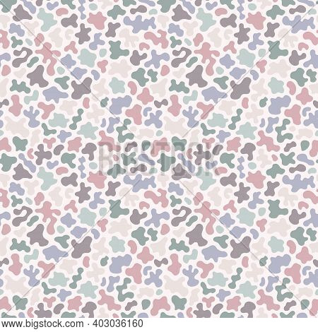 Abstract Seamless Pattern With Organic Shapes. Stylish Vector Texture With Smooth Blots, Colorful Sp