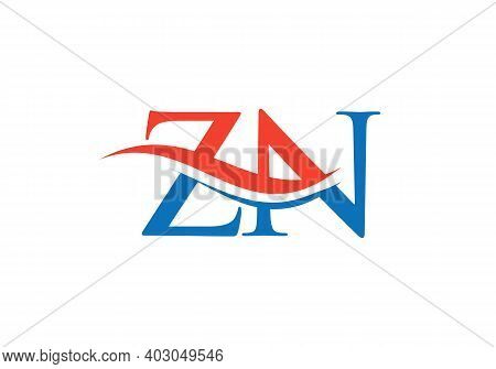 Premium Letter Zn Logo Design With Water Wave Concept. Zn Letter Logo Design With Modern Trendy