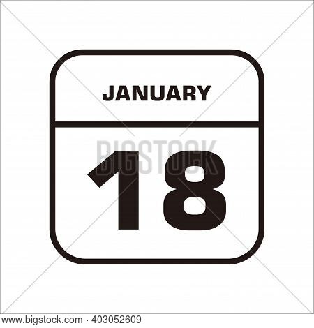 Calendar Icon 18 Isolated On White Background, Calendar Icon Vector Flat Modern, Calendar Icon, Cale