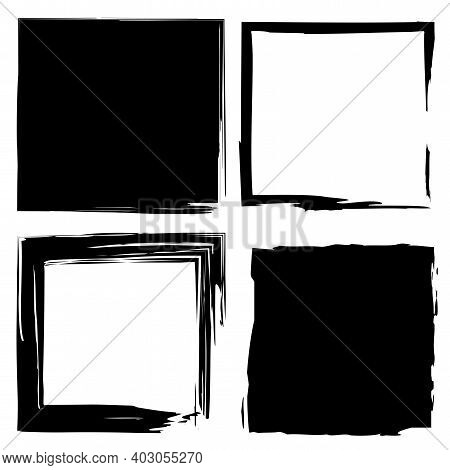Grunge Doodle Squares. Hand-drawn Vector Sketch. Grunge Background. Vintage Pattern. Brush Texture. 