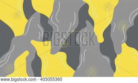Vector Horizontal Abstract Backgrounds In Minimalistic Flat Style In Colors Of The Year 2021. Ultima