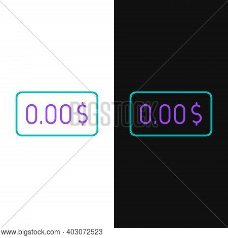 Line Zero Cost Icon Isolated On White And Black Background. Empty Bank Account. Colorful Outline Con