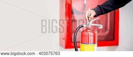 Engineer Checking Industrial Fire Control System,fire Alarm Controller, Fire Notifier, Anti Fire.sys