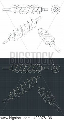 Spiral Screw Drawings