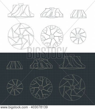 Turbine Impellers Blueprints Set
