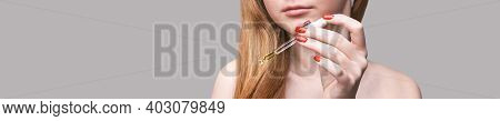 Girl Hair Treatment. Dermatology Oil Mask. Detox Therapy. Rejuvenation Skincare Beauty. Home Self Ro