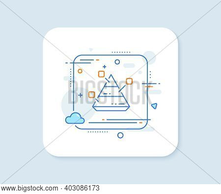 Pyramid Chart Line Icon. Abstract Square Vector Button. Analytics Graph Sign. Market Analytics Symbo