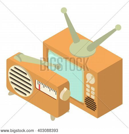 Retro Media Icon. Isometric Illustration Of Retro Media Vector Icon For Web