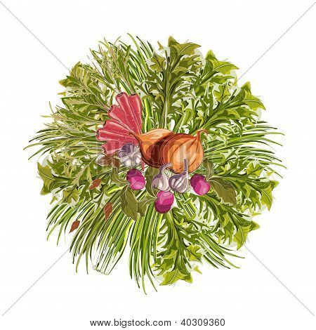 Gemüse dekorativ Kreis