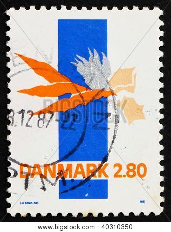 Postage Stamp Denmark 1986 Abstract By Lin Utzon