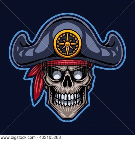 Pirates Head Esport Mascot Logo With Background