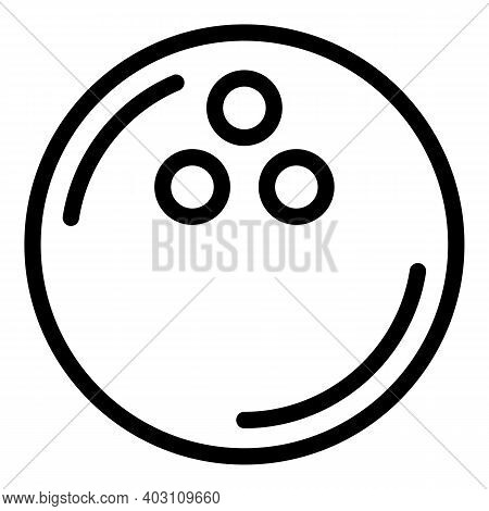 Bowling Ball Icon. Outline Bowling Ball Vector Icon For Web Design Isolated On White Background