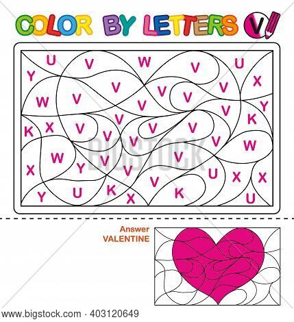 Abc Coloring Book For Children. Color By Letters. Learning The Capital Letters Of The Alphabet. Puzz