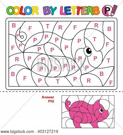 Abc Coloring Book For Children. Color By Letters. Learning The Capital Letters Of The Alphabet. Puzz