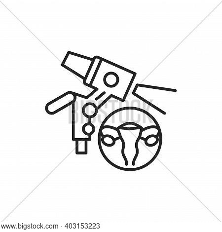 Colposcopy Line Black Icon. Female Reproductive System Checkup. Sign For Web Page, Mobile App, Butto