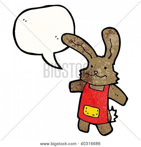 kreslený králík v zástěře