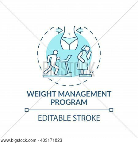Weight Management Program Concept Icon. Increasing Physical Activity Idea Thin Line Illustration. Ca