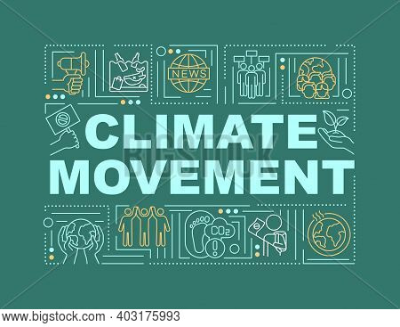 Climate Justice Word Concepts Banner. Infographics With Linear Icons On Green Background. Global War