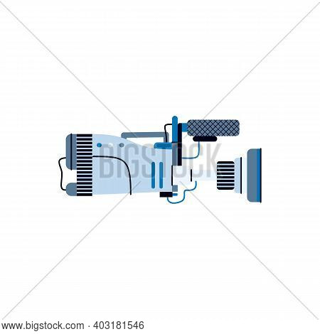 Filmmaking Equipment. Professional Digital Video Camera For Shooting Films And Cinema Movies. Techno