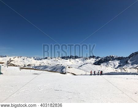 Beautiful Mountains In Andorra. Ski Resort. Alps.