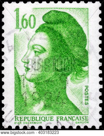Saint Petersburg, Russia - September 27, 2020: Postage Stamp Issued In The France With The Image Of 