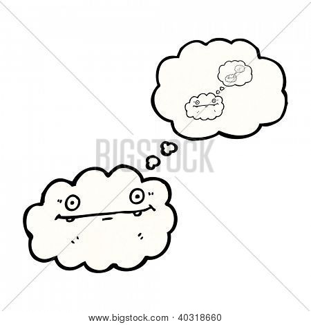 Cartoon cloud pensando di una nube di pensare di una nuvola