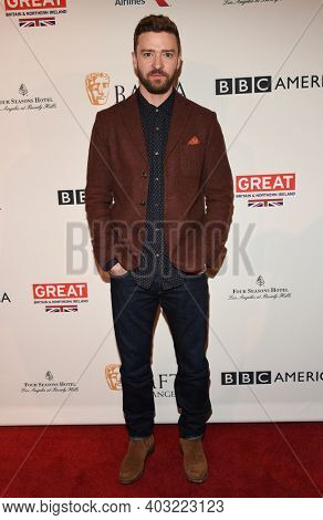 LOS ANGELES - JAN 7:  Justin Timberlake arrives for  BAFTA Los Angeles Tea Party 2017 on January 07, 2017 in Beverly Hills, CA