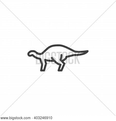 Iguanodon Dinosaur Line Icon. Linear Style Sign For Mobile Concept And Web Design. Iguanodon Outline