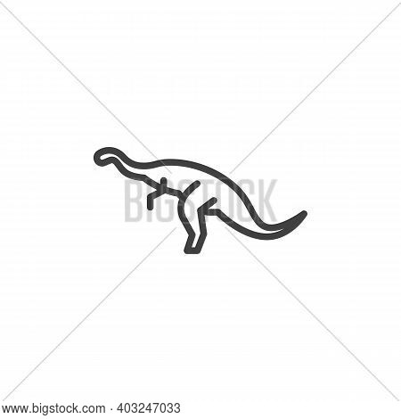 Plateosaurus Dinosaur Line Icon. Linear Style Sign For Mobile Concept And Web Design. Plateosaurus O