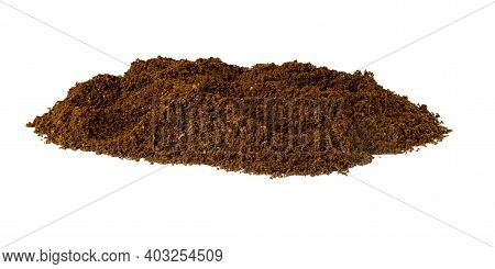 Roasted Ground Coffee Isolated On White Background.