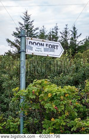 Portnoo, Ireland - August 12 2020 - Owners Of Doon Fort Asking Folks To Keep Out During The Pandemic
