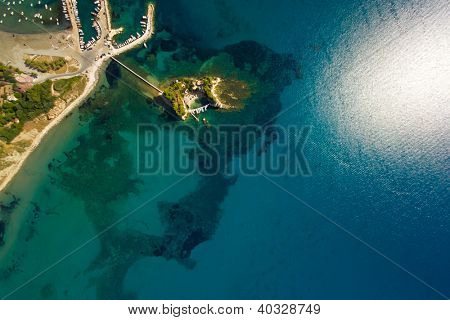 Vista aerea sul Cameo isola di Zante Grecia