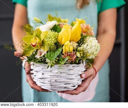 nice flowers in the hands