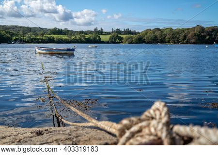 Rowing Boat At The Pier In Bruckless In County Donegal - Ireland.