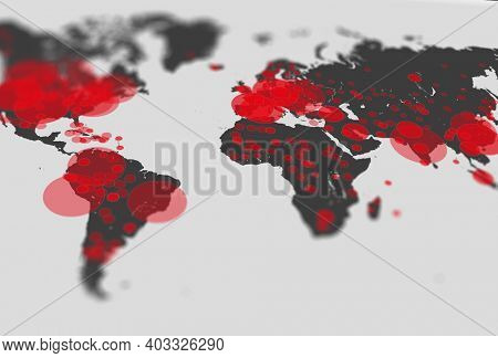 Covid-19, Covid 19 map confirmed cases report worldwide globally. Coronavirus disease 2021 situation update worldwide. Maps show where the coronavirus has spread, 3D illustration on grey background.