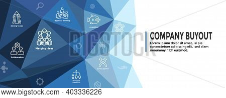 Companies Merging Together, One Buying Out The Other & Icon Set Header Banner